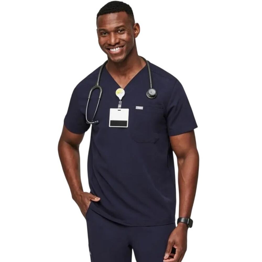 Figs Leon Scrub Top, Navy Blue, Medical Health Care, Men's Size 2XL